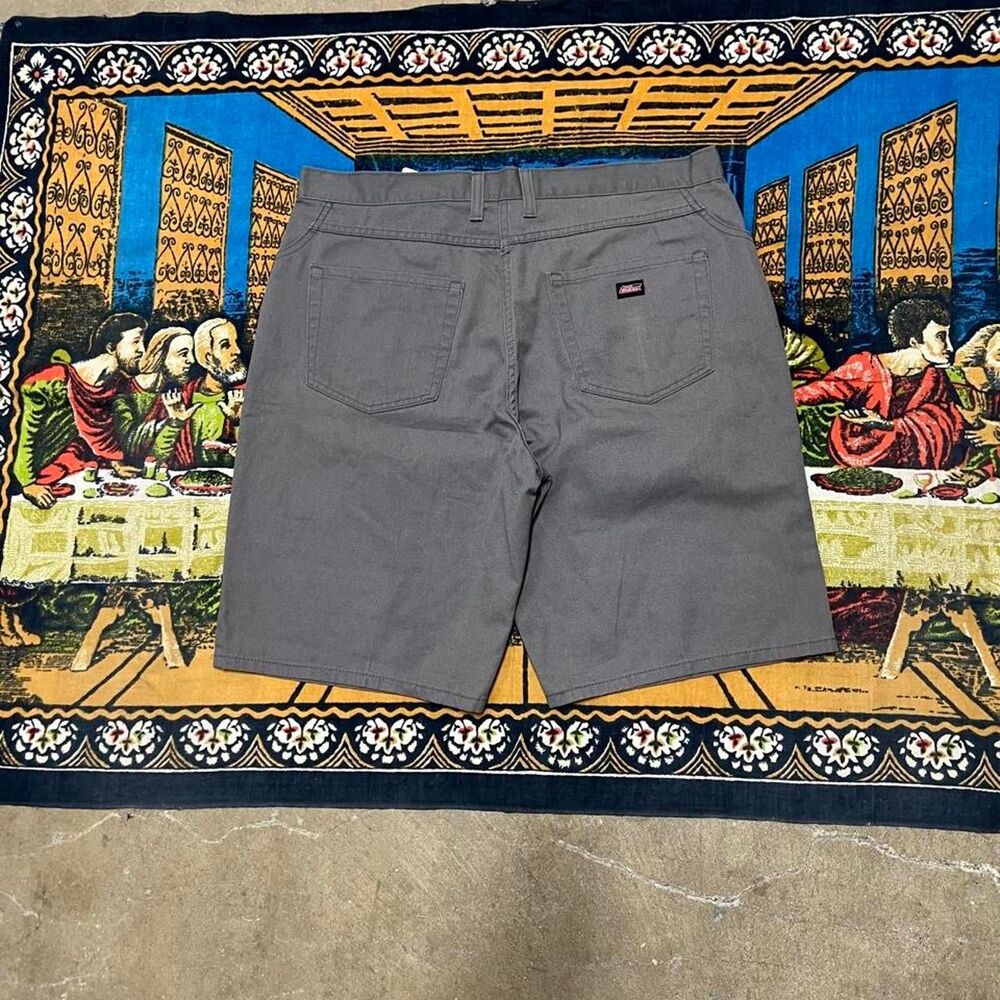 Grey dickies baggy shorts Size 38 11" inseam carpenter chino flat front y2k